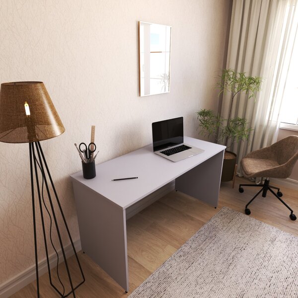 Escrivaninha Mesa Escritório 180cmx60cm 180cm Cinza Cristal C