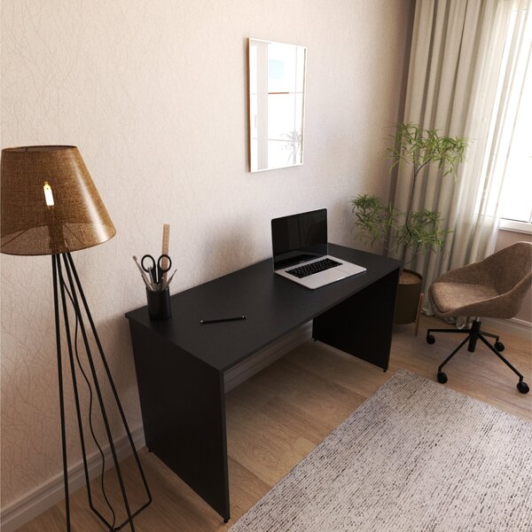 Escrivaninha Mesa Escritório 180cmx60cm 25mm Preto