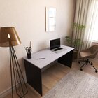 Escrivaninha Mesa Escritório 180cmx60cm 25mm Preto/cinza Cris