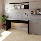 Escrivaninha Mesa Escritório 180cmx70cm 180cm Preto E Cinza C