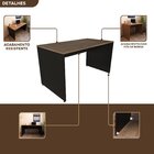Escrivaninha Mesa Escritório 180cmx70cm 25mm Preto/carvalho M