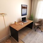 Escrivaninha Mesa Escritório 180cmx70cm 25mm Preto/carvalho M