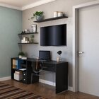 Escrivaninha Mesa Escritório 190cm Com Nichos E 3 Prateleiras