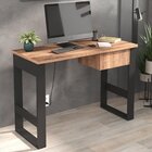 Escrivaninha Mesa Escritório 1 Gaveta 115cm Industrial Preto