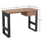 Escrivaninha Mesa Escritório 1 Gaveta 115cm Industrial Preto