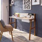 Escrivaninha Mesa Escritório 1 Gaveta 127cm Com Passa Fio Job