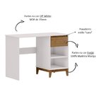 Escrivaninha Mesa Escritório 1 Gaveta 2 Nichos Mdf E Madeira