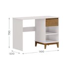 Escrivaninha Mesa Escritório 1 Gaveta 2 Nichos Mdf E Madeira