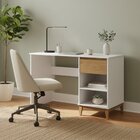 Escrivaninha Mesa Escritório 1 Gaveta 2 Nichos Mdf E Madeira