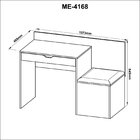Escrivaninha Mesa Escritório 1 Gaveta Com Puff Lateral 107,3x