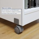 Escrivaninha Mesa Escritório 1 Gaveta Com Rodízios Giga Branco