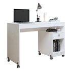 Escrivaninha Mesa Escritório 1 Gaveta Com Rodízios Giga Branco