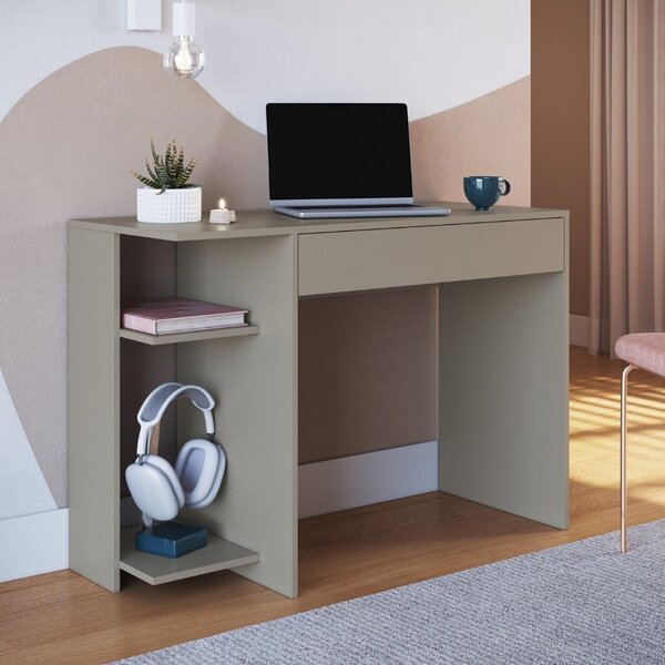 Escrivaninha Mesa Escritório 1 Gaveta Complemento Niquel