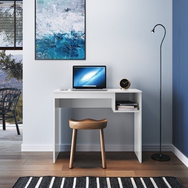 Escrivaninha Mesa Escritório 1 Nicho 91cm Office Noronha Bran