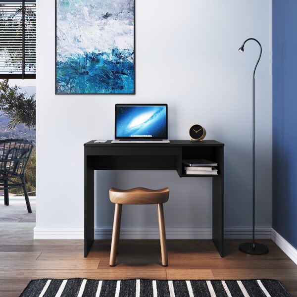 Escrivaninha Mesa Escritório 1 Nicho 91cm Office Noronha Preto