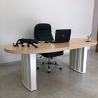 Escrivaninha Mesa Escritório 200cm Curvas Orgânicas Tampo Tam