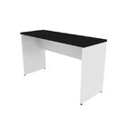 Escrivaninha Mesa Escritório 250cmx47cm 180cm Branca E Preto