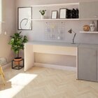 Escrivaninha Mesa Escritório 250cmx47cm 25mm Branca/cinza Cri