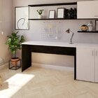 Escrivaninha Mesa Escritório 250cmx47cm 25mm Preto/branca