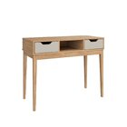 Escrivaninha Mesa Escritório 2 Gavetas 100cm Mel E Off White