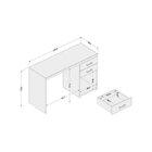 Escrivaninha Mesa Escritório 2 Gavetas 120cm Com Gaveteiro 3