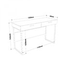 Escrivaninha Mesa Escritório 2 Gavetas 120cm Pés Em Aço Olymp