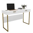 Escrivaninha Mesa Escritório 2 Gavetas 120cm Pés Em Aço Olymp