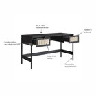 Escrivaninha Mesa Escritório 2 Gavetas 139cm Palhinha Pé Made