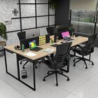 Escrivaninha Mesa Escritório 2 Gavetas 4 Lugares 240cm Indust