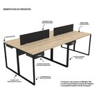 Escrivaninha Mesa Escritório 2 Gavetas 4 Lugares 240cm Indust