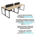 Escrivaninha Mesa Escritório 2 Gavetas 4 Lugares 240cm Indust