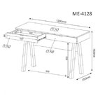 Escrivaninha Mesa Escritório 2 Gavetas Me 4128 Amendoa