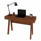 Escrivaninha Mesa Escritório 2 Gavetas Me 4128 Amendoa