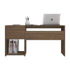 Escrivaninha Mesa Escritório 2 Gavetas Office Nogal Trend