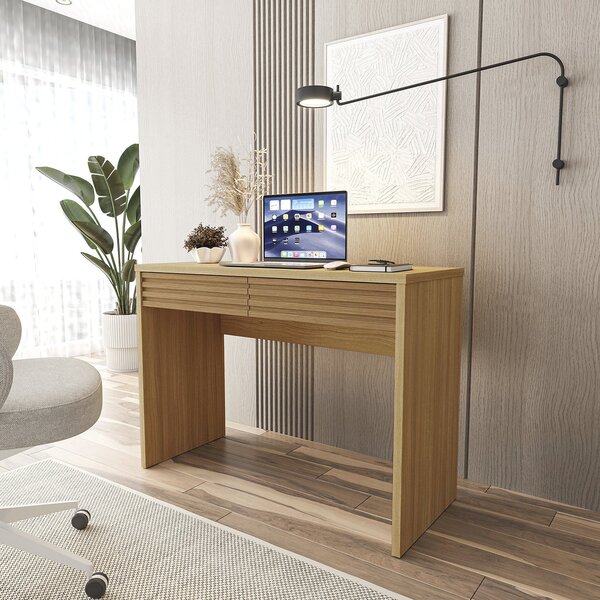 Escrivaninha Mesa Escritório 2 Gavetas Samambaia Cabecasa Mad