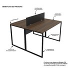 Escrivaninha Mesa Escritório 2 Lugares 120cm Industrial Nogal