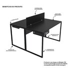 Escrivaninha Mesa Escritório 2 Lugares Com Gavetas Industrial
