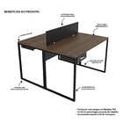 Escrivaninha Mesa Escritório 2 Lugares Com Gavetas Industrial