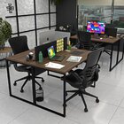 Escrivaninha Mesa Escritório 2 Lugares Industrial Nogal / Pre