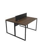 Escrivaninha Mesa Escritório 2 Lugares Industrial Nogal / Pre