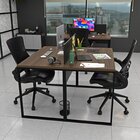 Escrivaninha Mesa Escritório 2 Lugares Industrial Nogal / Pre