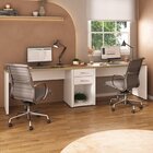 Escrivaninha Mesa Escritório 2 Lugares Mdf Tamburato Olmo/bra