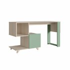 Escrivaninha Mesa Escritório 2 Nichos 134cm Nature E Verde Na