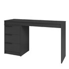 Escrivaninha Mesa Escritório 3 Gavetas 177,5cm Preto