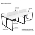 Escrivaninha Mesa Escritório 4 Gavetas 4 Lugares 240cm Indust