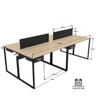 Escrivaninha Mesa Escritório 4 Lugares 240cm Industrial Carva