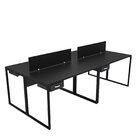 Escrivaninha Mesa Escritório 4 Lugares 240cm Industrial Preto