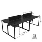 Escrivaninha Mesa Escritório 4 Lugares 240cm Industrial Preto