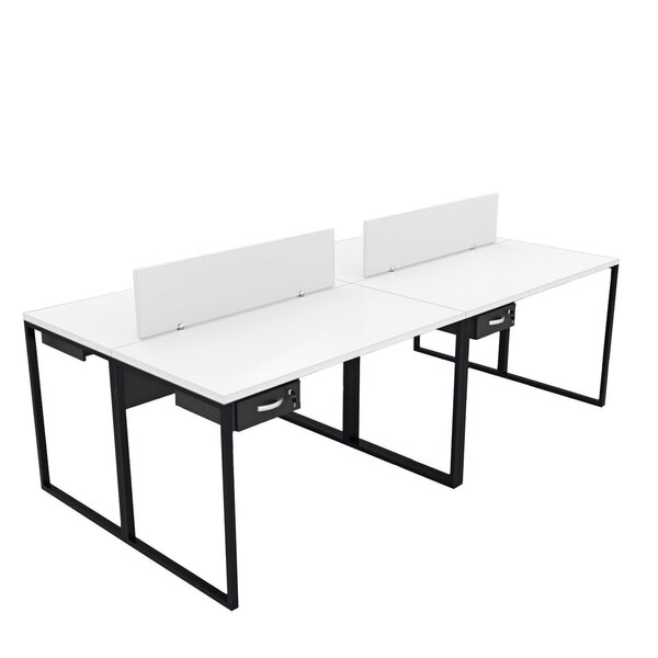 Escrivaninha Mesa Escritório 4 Lugares Branco