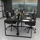 Escrivaninha Mesa Escritório 4 Lugares Industrial Preto